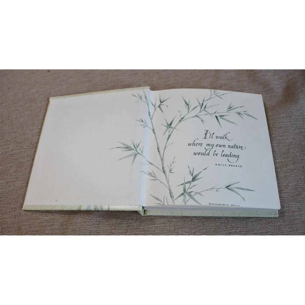 Hallmark Hard Cover Journal w/ Quote from Emily Bronte MadeUSA Flowers Butterfly